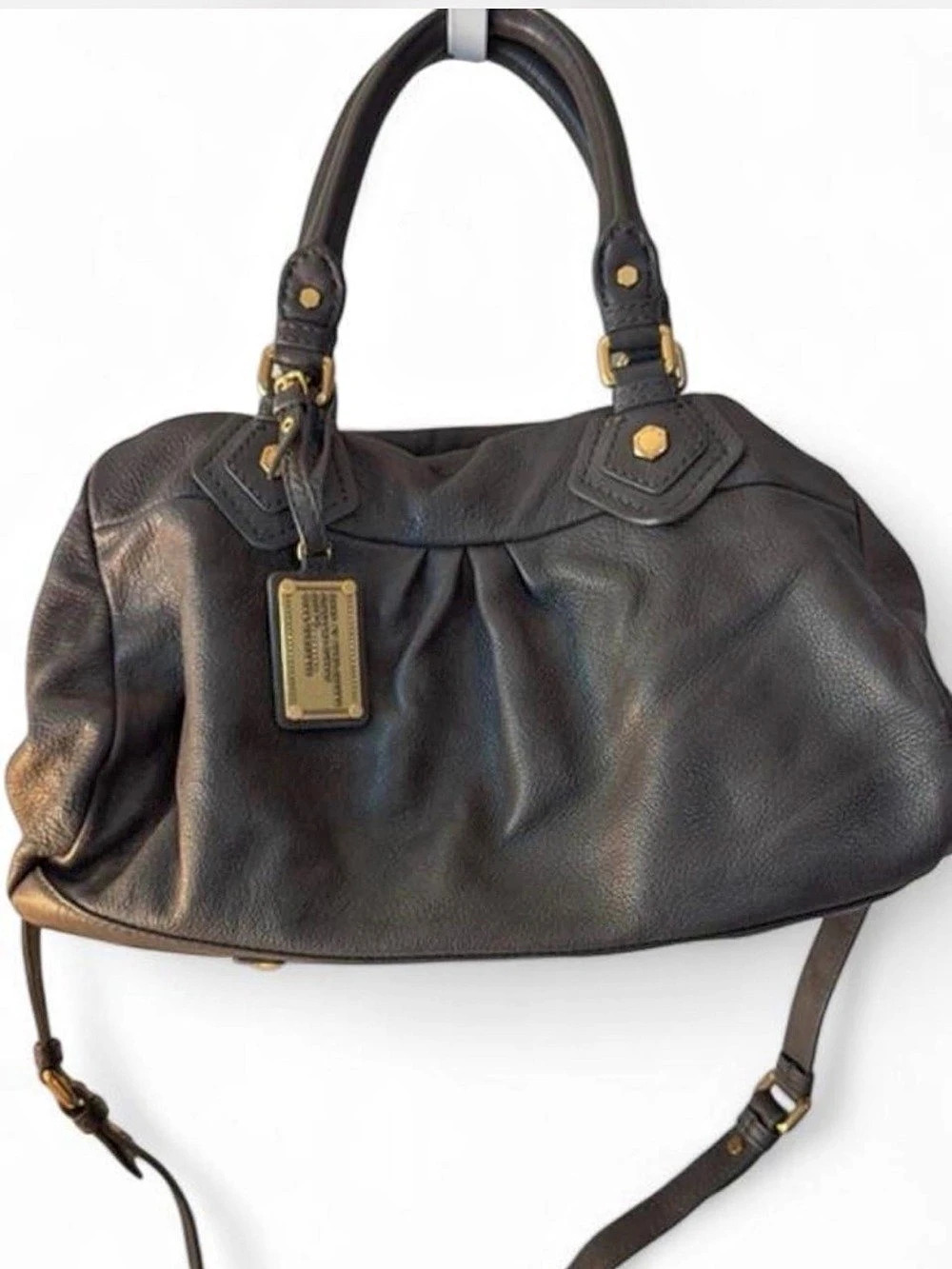 Marc by Marc Jacobs Grey Leather Classic Q Baby Groovee Satchel Handbag.